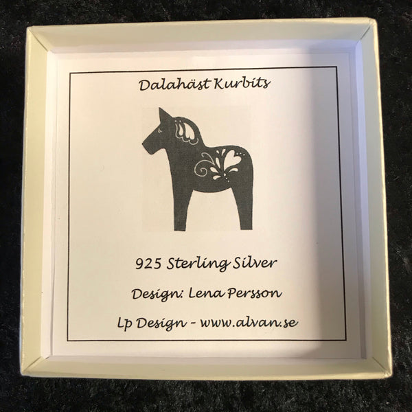 Egendesignad dalahäst i 925 silver