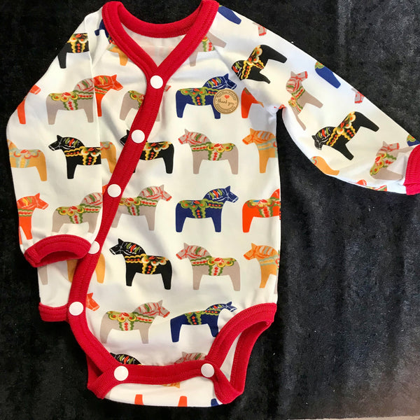 Body med dalahästar röd/blå